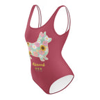 Flower Dog Hippie Pink One-Piece Swimsuit - Alivwood