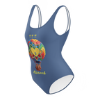 Air Balloon Kashmir Blue One-Piece Swimsuit - Alivwood