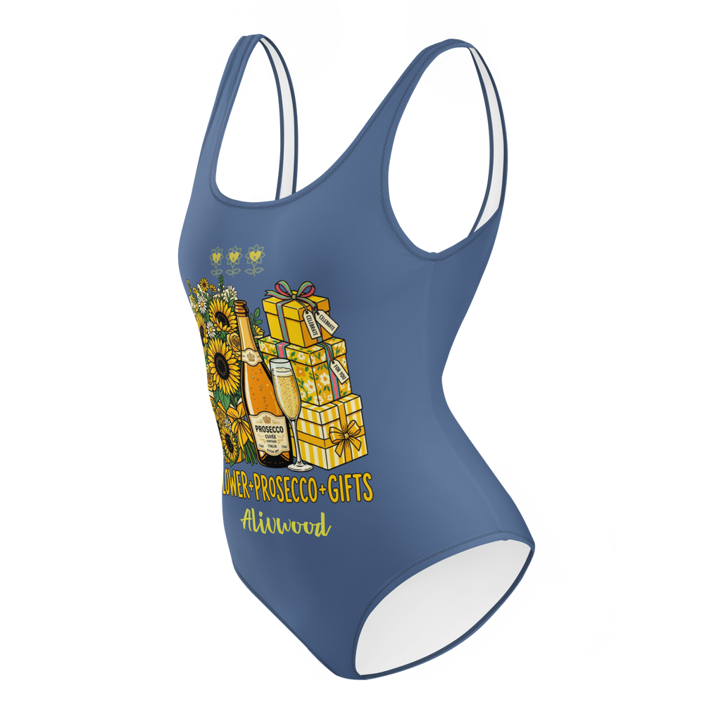 Flower+Prosecco+gifts Kashmir Blue One-Piece Swimsuit - Alivwood