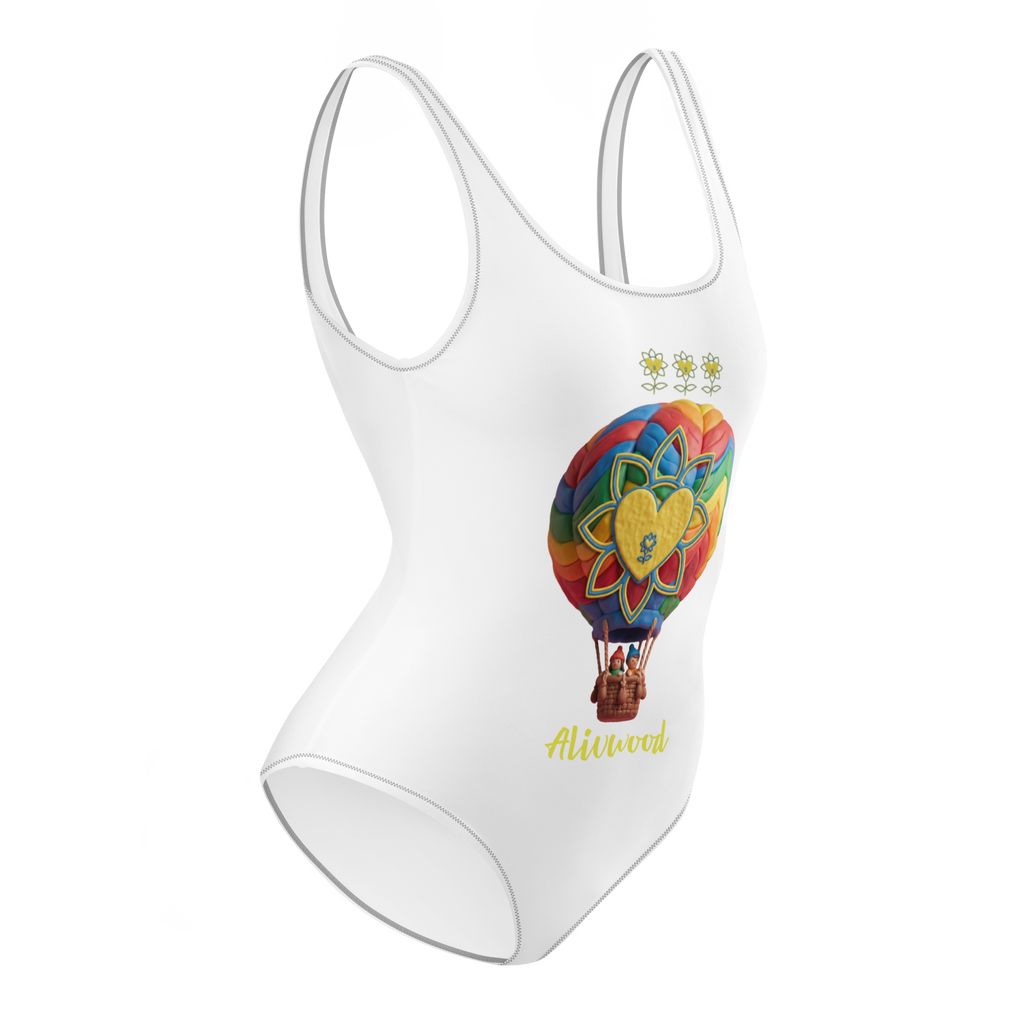 Air Balloon White One-Piece Swimsuit - Alivwood