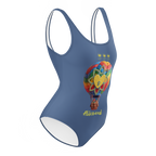 Air Balloon Kashmir Blue One-Piece Swimsuit - Alivwood