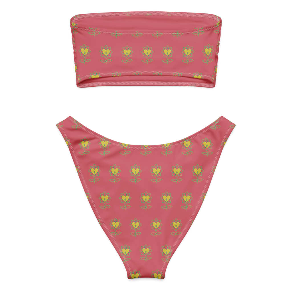 Flower Cabaret Recycled bandeau bikini - Alivwood