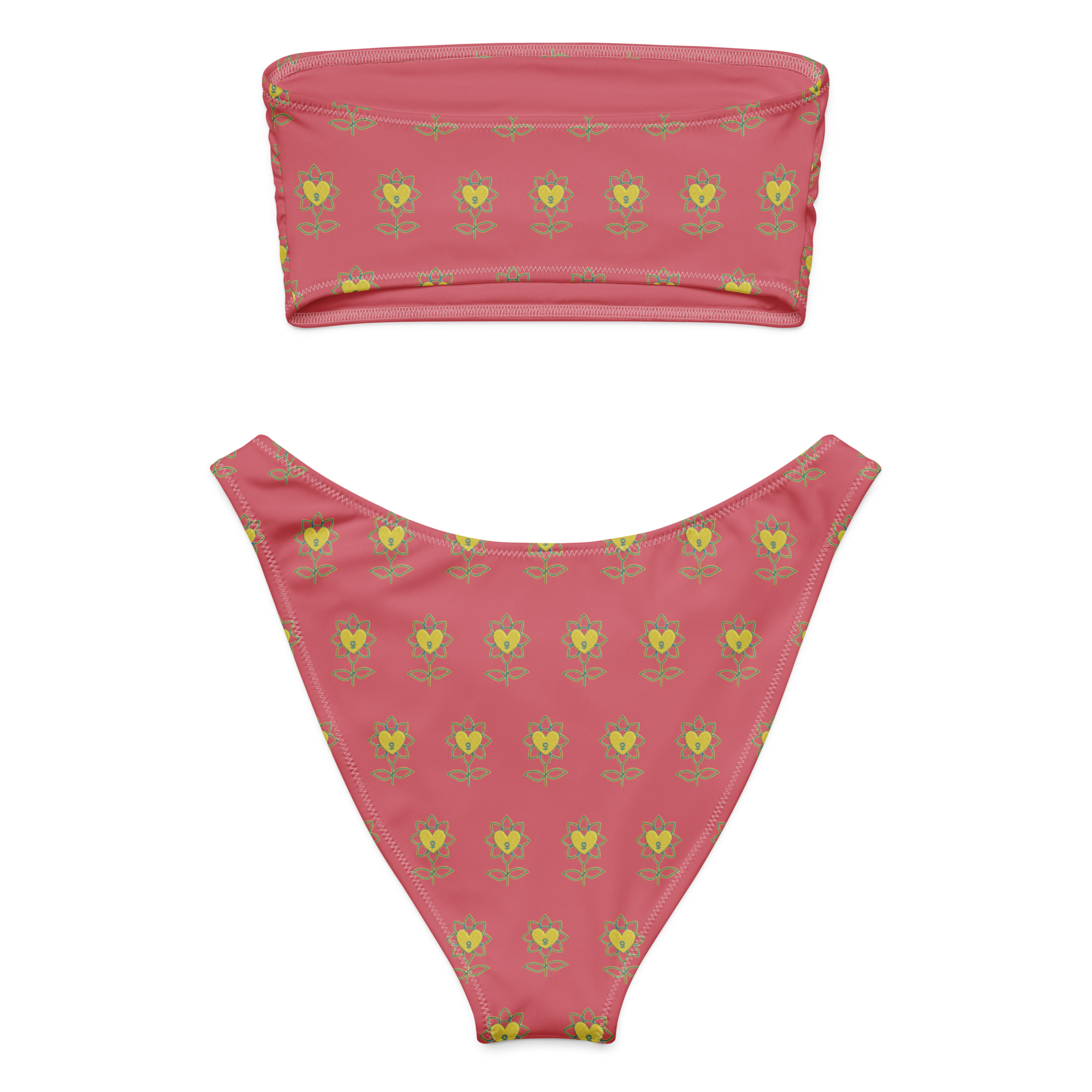 Flower Cabaret Recycled bandeau bikini - Alivwood
