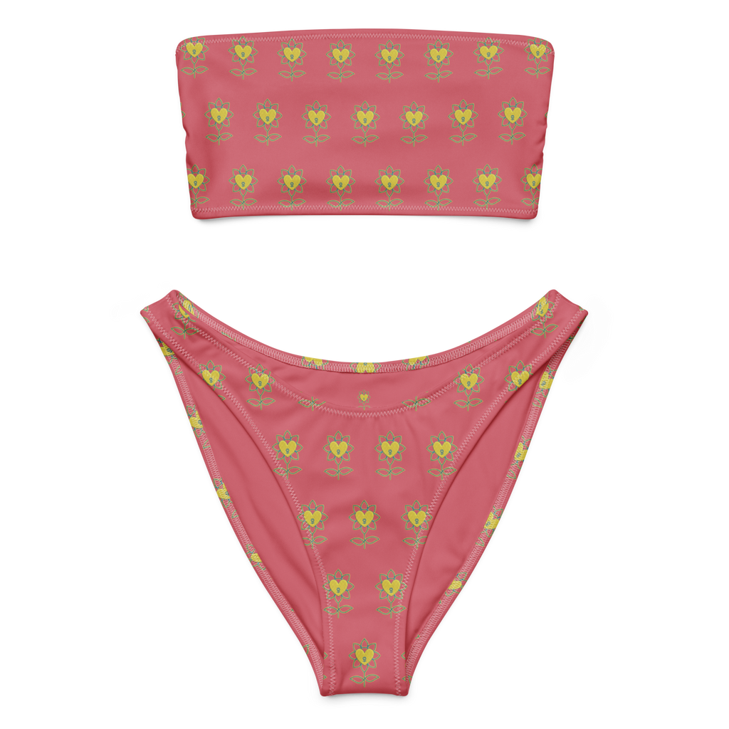 Flower Cabaret Recycled bandeau bikini - Alivwood