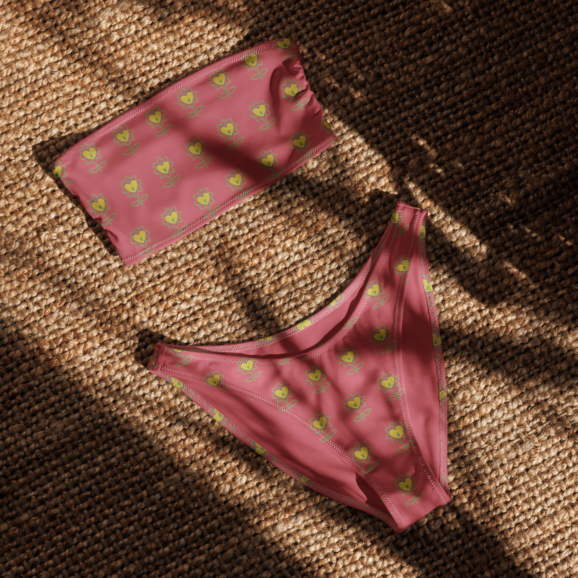 Flower Cabaret Recycled bandeau bikini - Alivwood