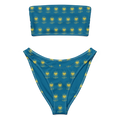 Flower Cerulean Recycled bandeau bikini - Alivwood