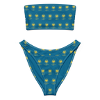 Flower Cerulean Recycled bandeau bikini - Alivwood