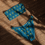 Flower Cerulean Recycled bandeau bikini - Alivwood