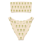 Flower Papaya Whip Recycled bandeau bikini - Alivwood