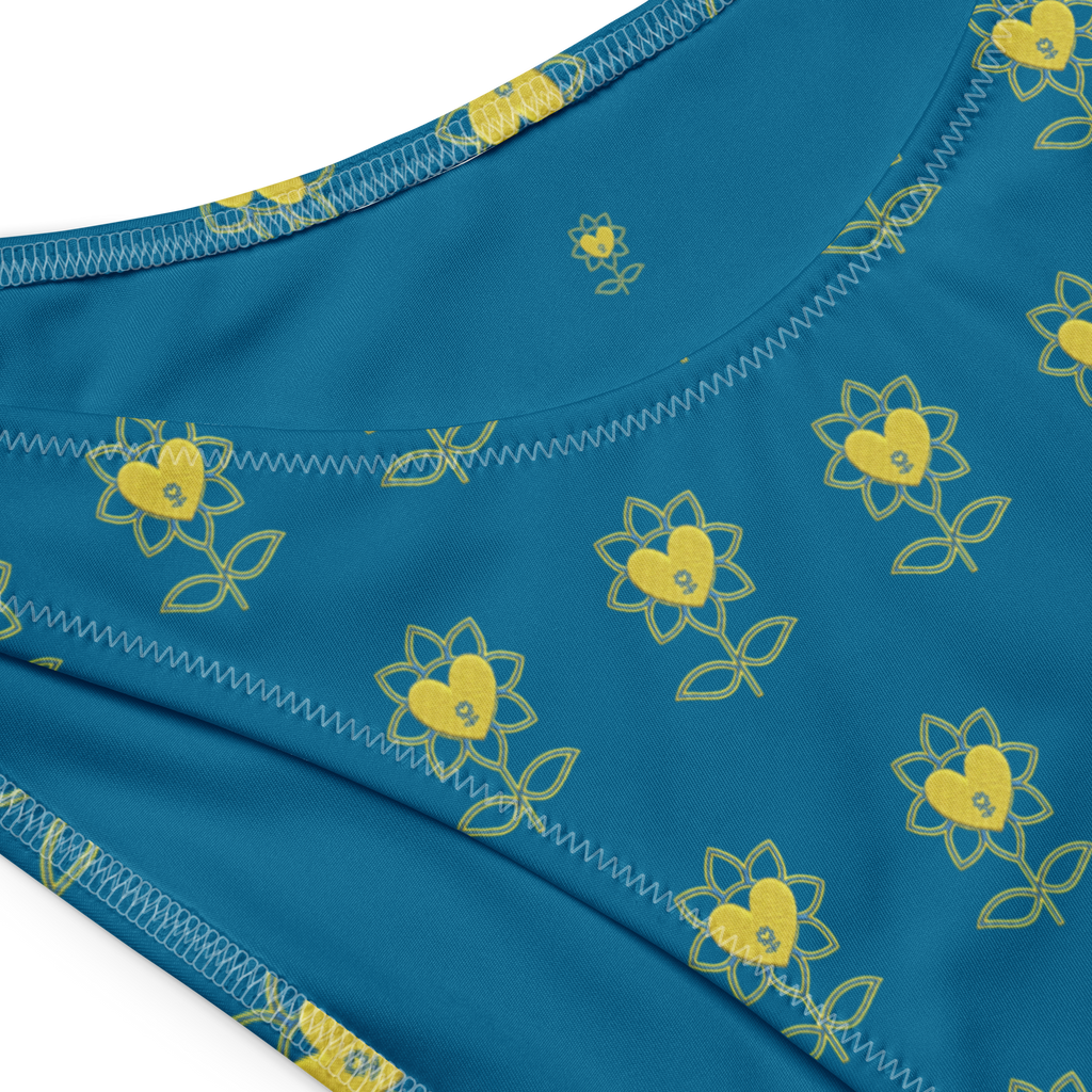 Flower Cerulean Recycled bandeau bikini - Alivwood