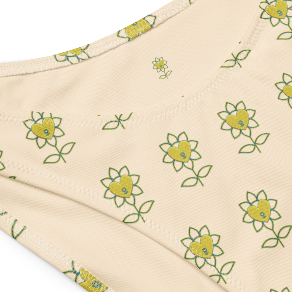 Flower Papaya Whip Recycled bandeau bikini - Alivwood