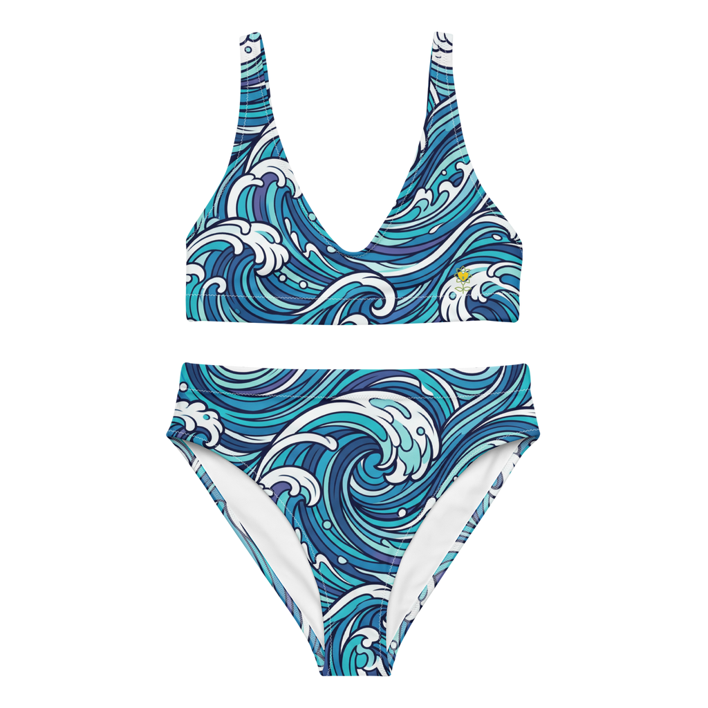 Waves Recycled high-waisted bikini - Alivwood
