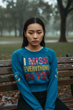 I miss everything Recycled long-sleeve crop top - Alivwood