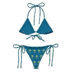 Flower Cerulean All-over print recycled string bikini - Alivwood