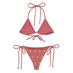 Flower Cabaret All-over print recycled string bikini - Alivwood