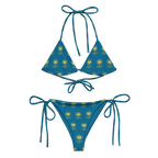 Flower Cerulean All-over print recycled string bikini - Alivwood