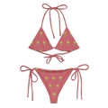 Flower Cabaret All-over print recycled string bikini - Alivwood