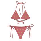 Flower Cabaret All-over print recycled string bikini - Alivwood