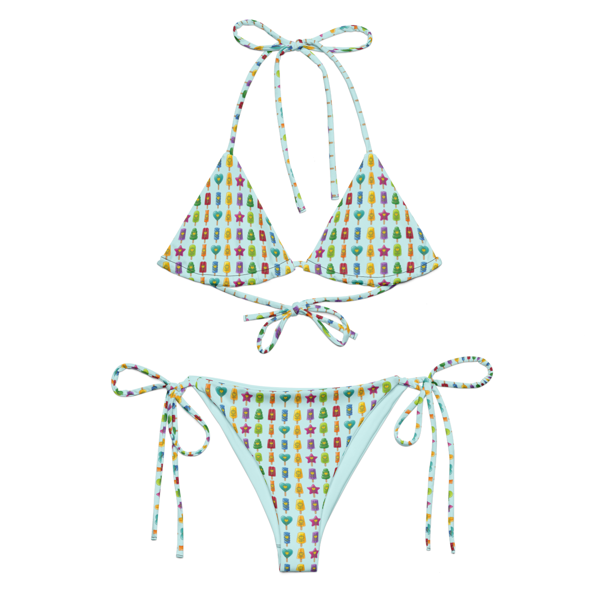 Ice-lolly All-over print recycled string bikini - Alivwood