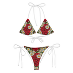 Daisies and Roses All-over print recycled string bikini - Alivwood