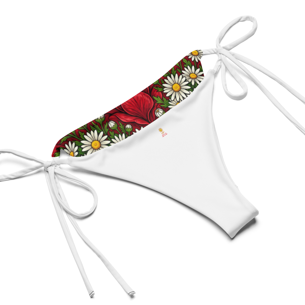 Daisies and Roses All-over print recycled string bikini - Alivwood