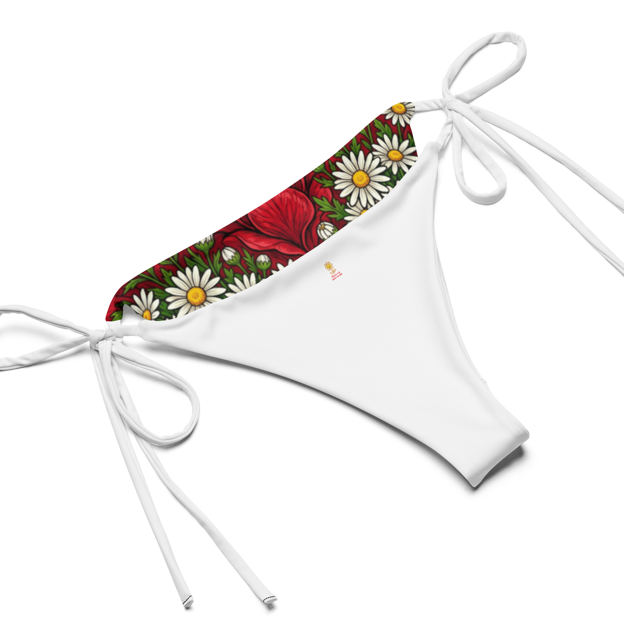 Daisies and Roses All-over print recycled string bikini - Alivwood