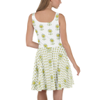 Flower Allover Skater Dress - Alivwood