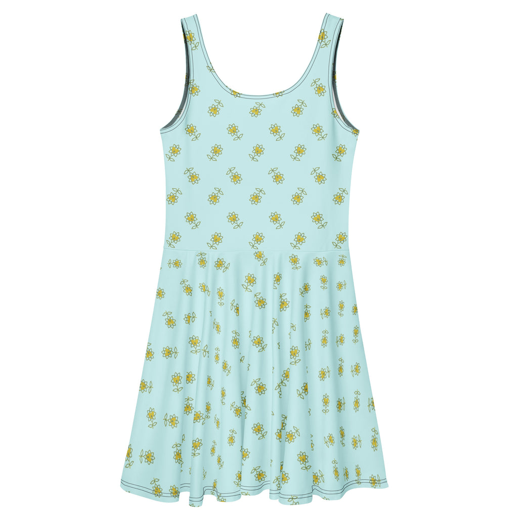 Flower Allover Skater Dress - Alivwood