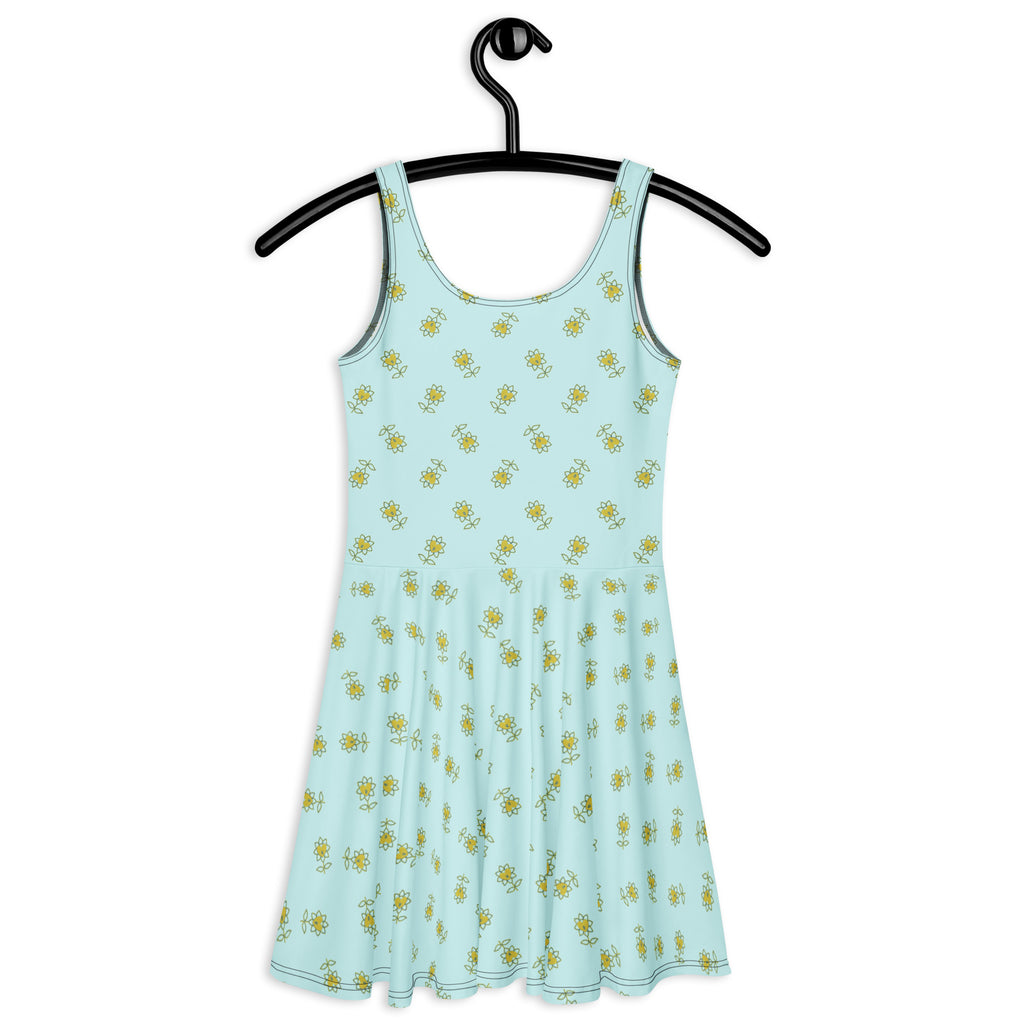 Flower Allover Skater Dress - Alivwood