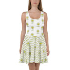 Flower Allover Skater Dress - Alivwood
