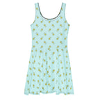 Flower Allover Skater Dress - Alivwood