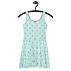 Flower Allover Skater Dress - Alivwood