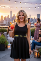FlowerBottom Black Skater Dress - Alivwood