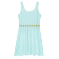FlowerBottom Cyan Skater Dress - Alivwood