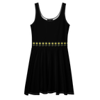FlowerBottom Black Skater Dress - Alivwood