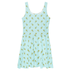 Flower Allover Skater Dress - Alivwood