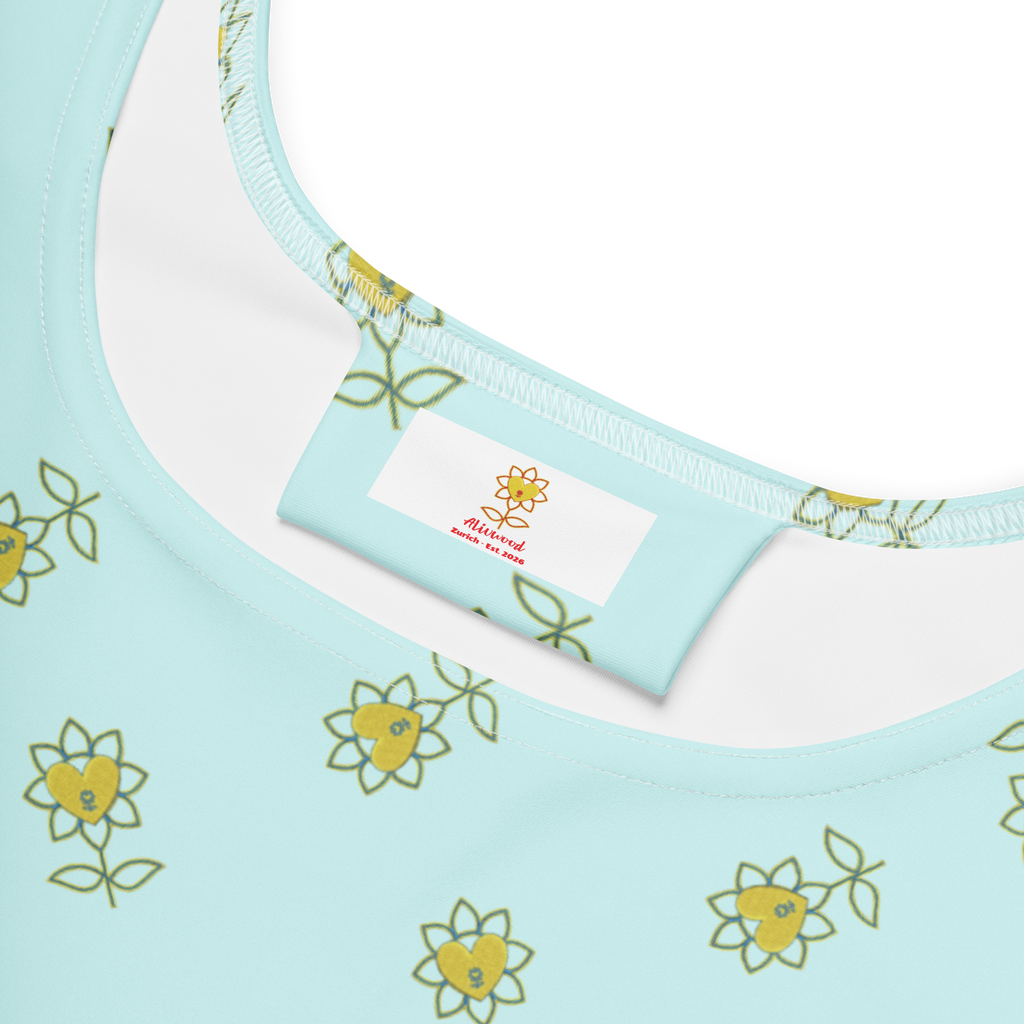 Flower Allover Skater Dress - Alivwood