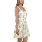Flower Allover Skater Dress - Alivwood