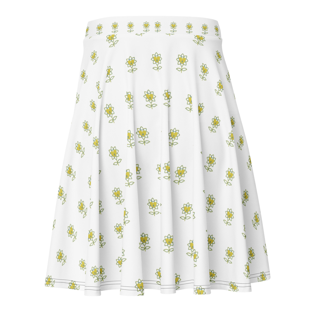 Flower Logo white Skater Skirt - Alivwood