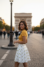 Flower Logo white Skater Skirt - Alivwood