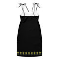 FlowerBottom Black Tie-strap midi dress - Alivwood