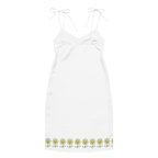 FlowerBottom White Tie-strap midi dress - Alivwood