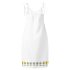 FlowerBottom White Tie-strap midi dress - Alivwood