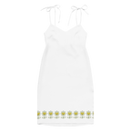FlowerBottom White Tie-strap midi dress - Alivwood