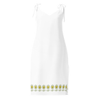 FlowerBottom White Tie-strap midi dress - Alivwood