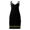 FlowerBottom Black Tie-strap midi dress - Alivwood