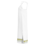 FlowerBottom White Tie-strap midi dress - Alivwood