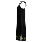 FlowerBottom Black Tie-strap midi dress - Alivwood