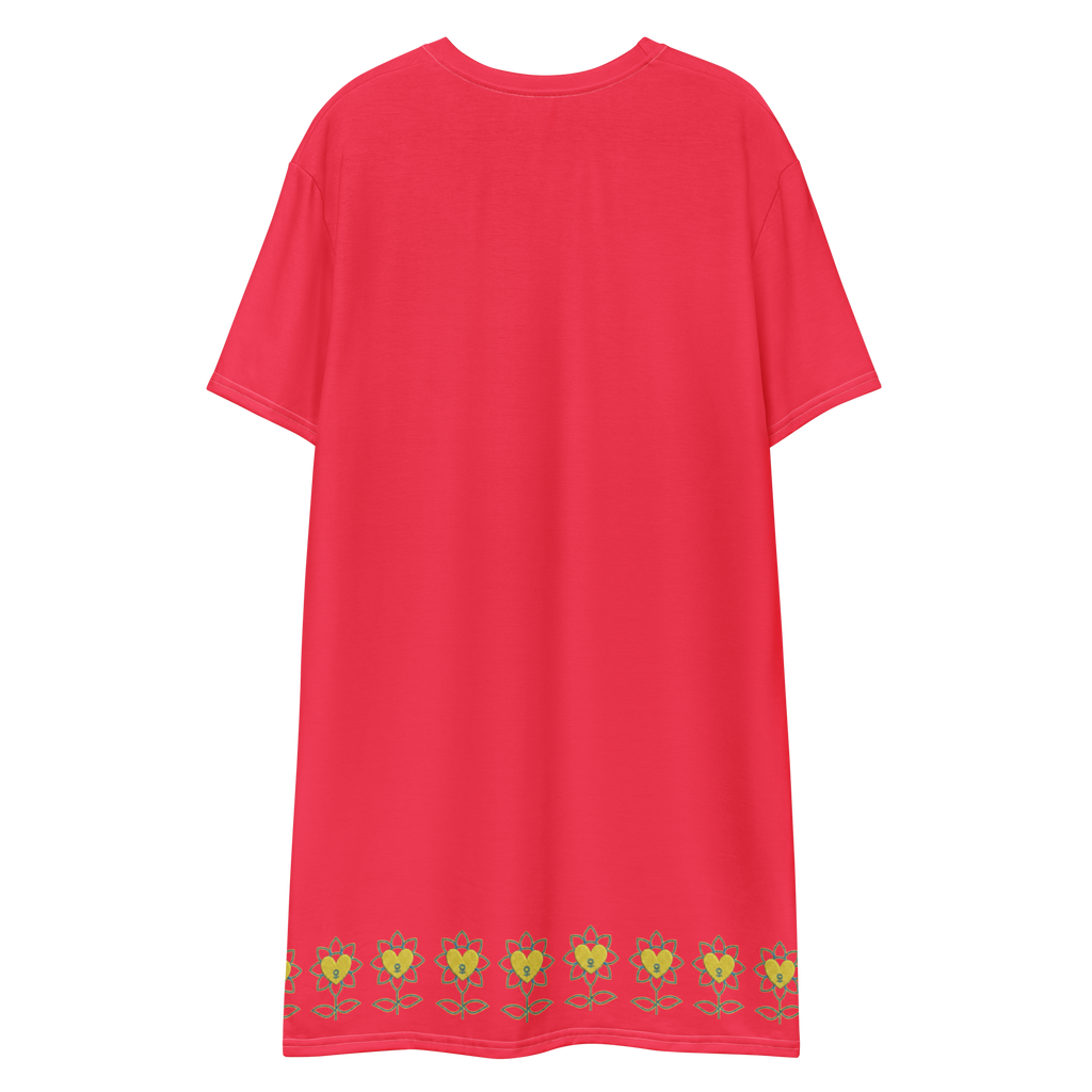 FlowerBottom Red T-shirt dress - Alivwood