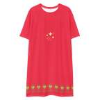 FlowerBottom Red T-shirt dress - Alivwood